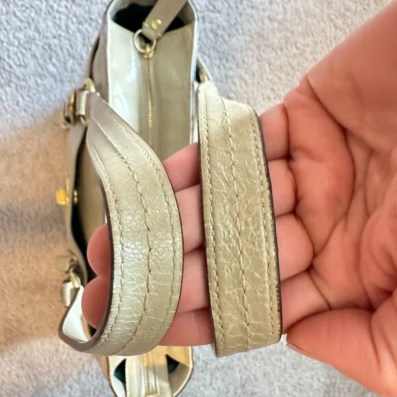 COACH | Chelsea Taupe Patent Leather Tote Satchel Bag F14022 | Cream - Picture 11 of 16